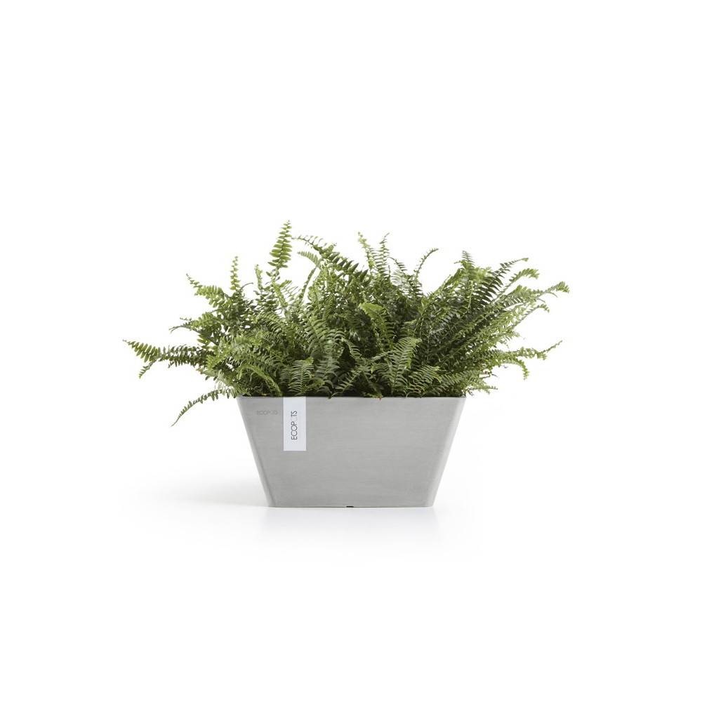 Ecopots - Pot Carré Berlin 30 Blanc Gris - 31 x 31 x H. 15,5 cm - 10 L ECOPOTS - Image 2