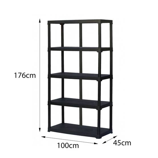 Dmora - Armoire d'extérieur Damme, Etagère d'extérieur, Armoire de balcon polyvalente, Armoire d'extérieur, Anthracite, 100x40h176 cm - Dmora - Image 3