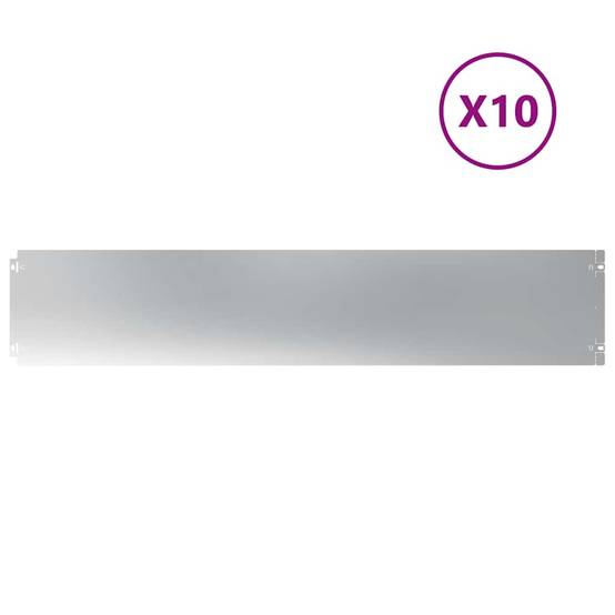 Bordure pelouse acier galvanisé jardin et allée délimitation nette 10pcs 20x103cm blanc - ComfortXL Outdoor Living - Image 2