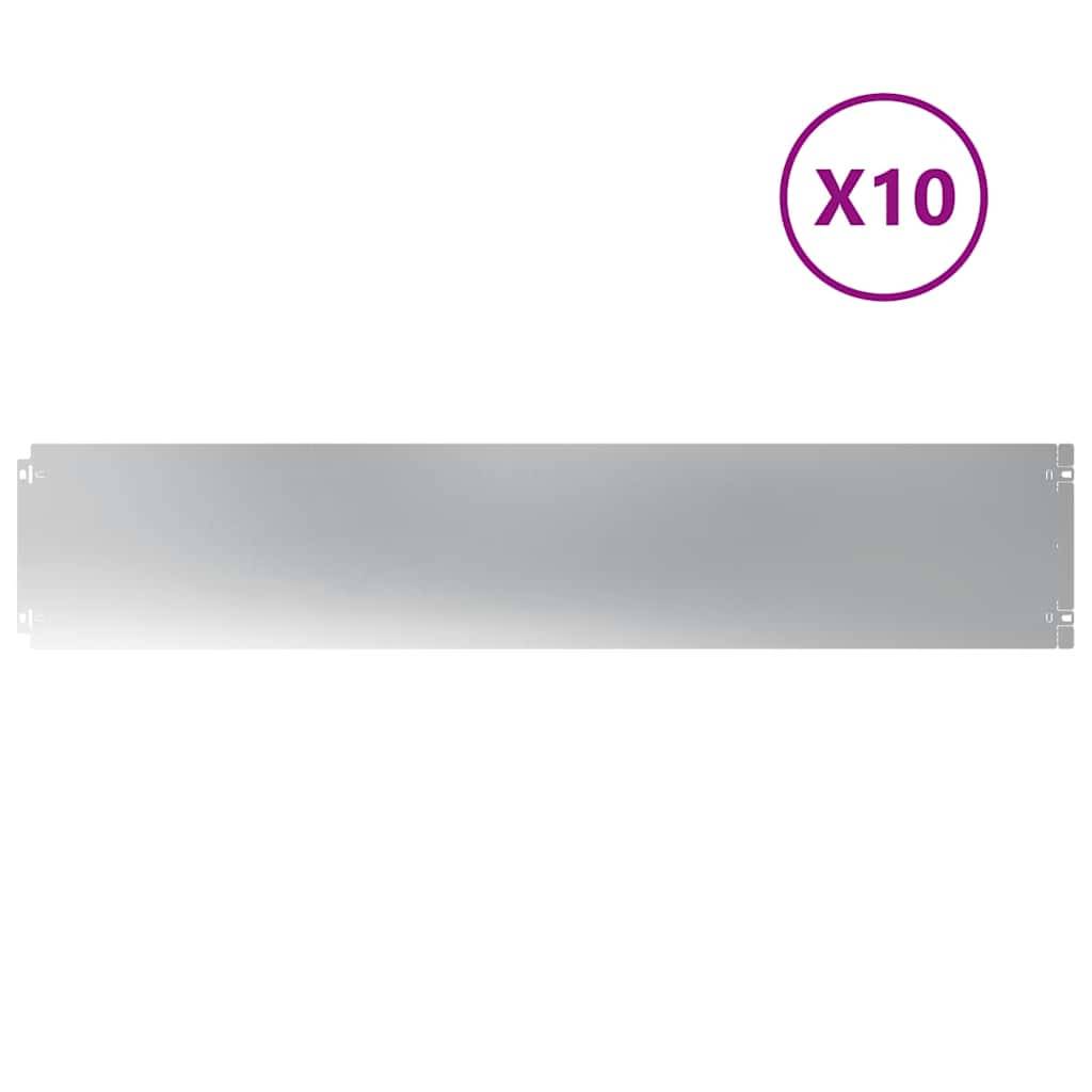 Bordure pelouse acier galvanisé jardin et allée délimitation nette 10pcs 20x103cm blanc - ComfortXL Outdoor Living - Image 2