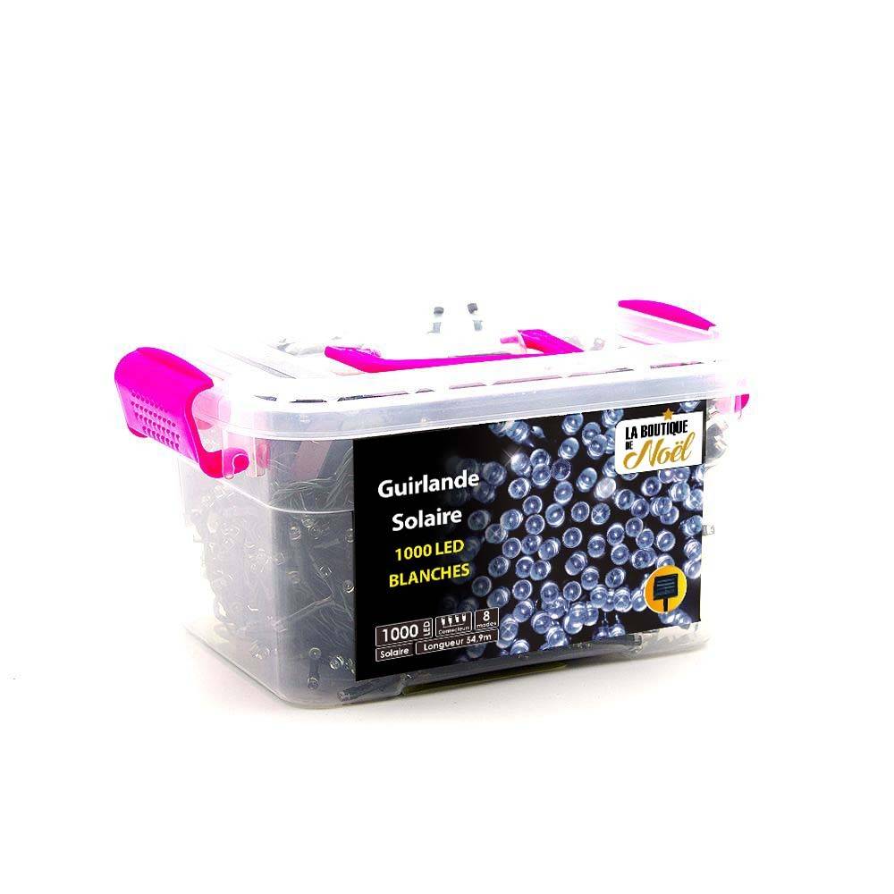 Guirlande solaire à LED multifonction 54.9 mètres Blanc Froid