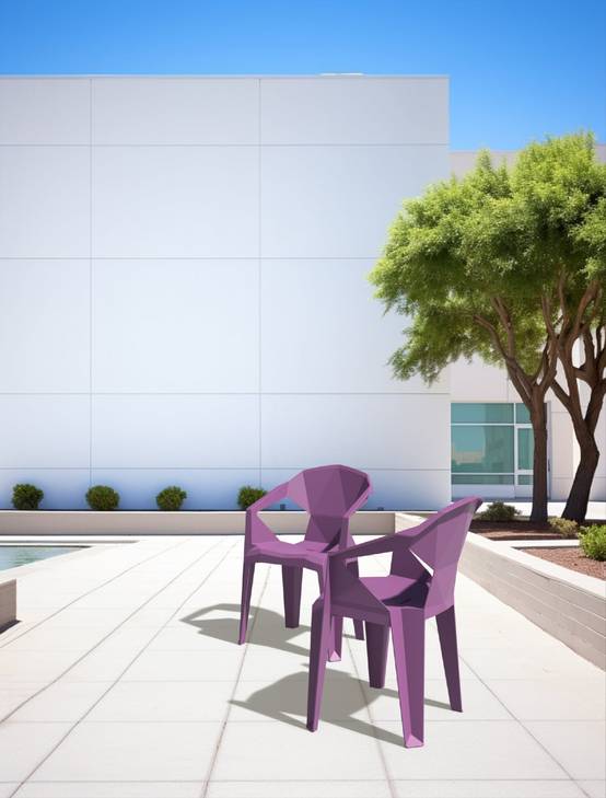 Set 4 fauteuils intérieur, extérieur blanc DELTA garbar - Image 9
