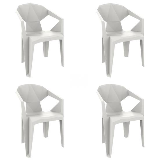 Set 4 fauteuils intérieur, extérieur blanc DELTA garbar - Image 1
