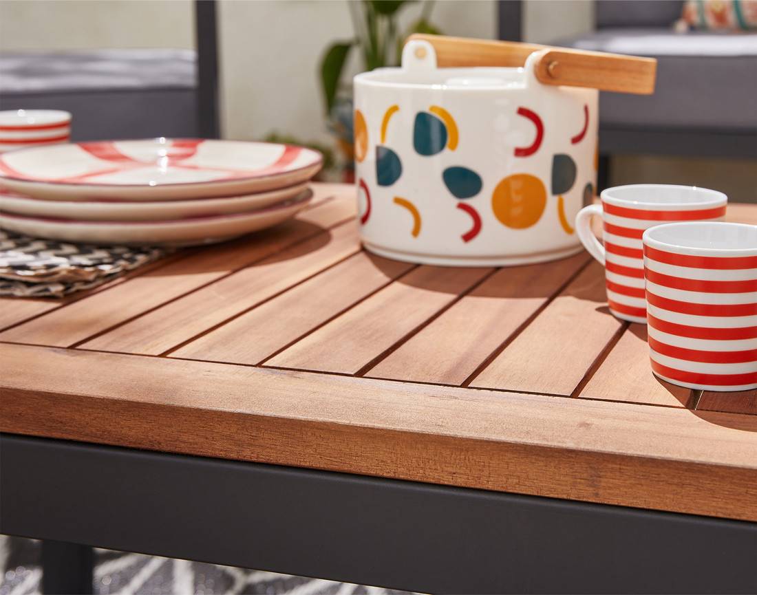 Best Mobilier - Bamaga - salon bas de jardin 4 places - bois, métal et coussins gris - Best Mobilier - Image 6