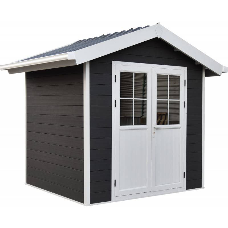 Abri de jardin 4,77m² bois composite anthracite toit étanche Woodlife Garden - Image 3