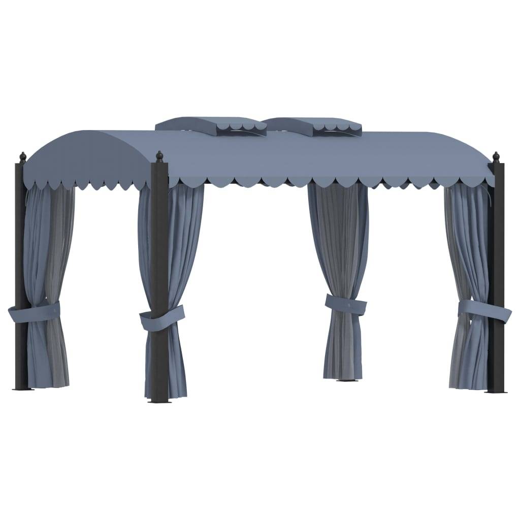 Vidaxl - Tonnelle avec rideaux 3x4 m Anthracite Acier vidaXL 48056 - Image 1