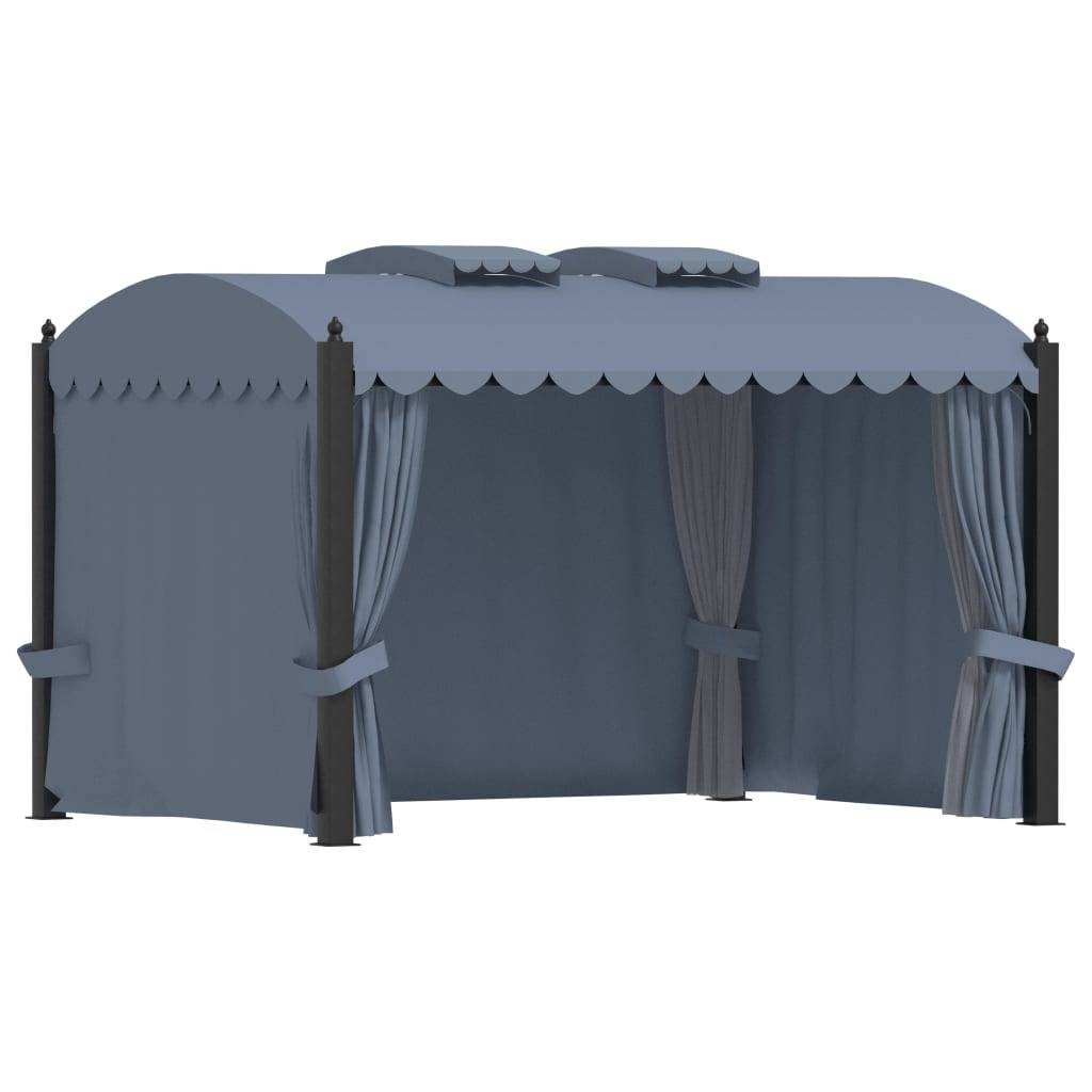 Vidaxl - Tonnelle avec rideaux 3x4 m Anthracite Acier vidaXL 48056 - Image 5