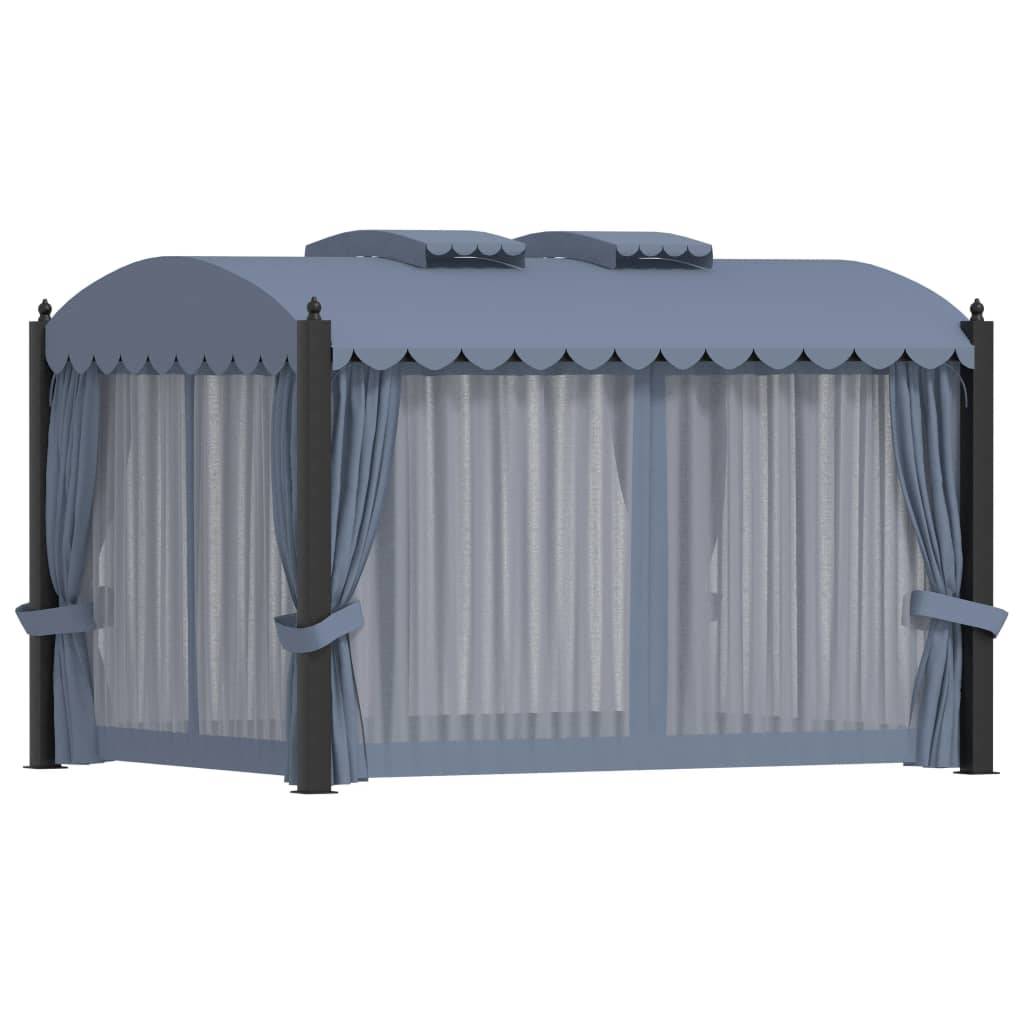 Vidaxl - Tonnelle avec rideaux 3x4 m Anthracite Acier vidaXL 48056 - Image 6