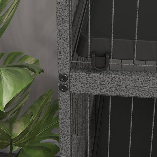 Cage pour rongeurs acier gris et noir 80 x 52 x 128 cm - PANGIVO - Image 10