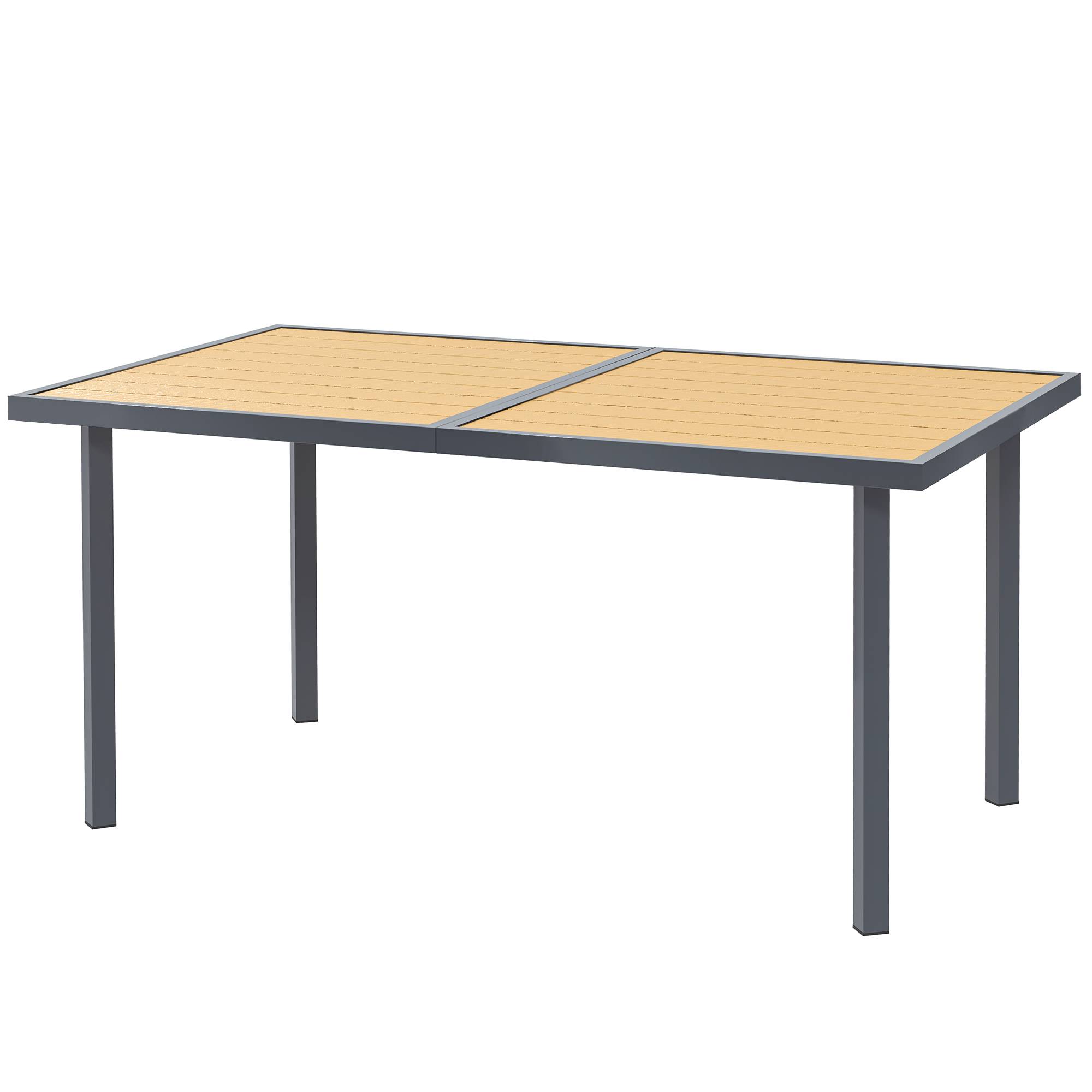 Maison Chic - Table à manger de jardin pour 6 personnes table de jardin avec plateau effet bois en acier 150x90x72 cm bois naturel