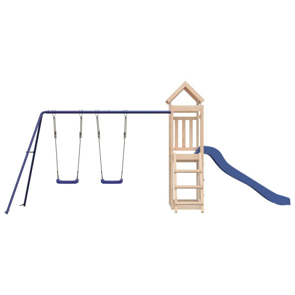 Helloshop26 - Aire de jeux d'extérieur balançoires toboggan portiques robuste jeux jardin 505 x 186 x 214 cm bois de pin massif - Image 4