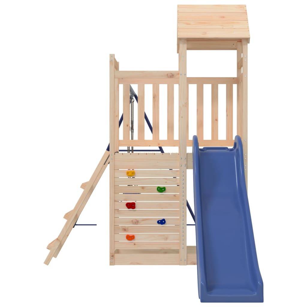 Helloshop26 - Aire de jeux d'extérieur balançoires toboggan portiques robuste jeux jardin 505 x 186 x 214 cm bois de pin massif - Image 3