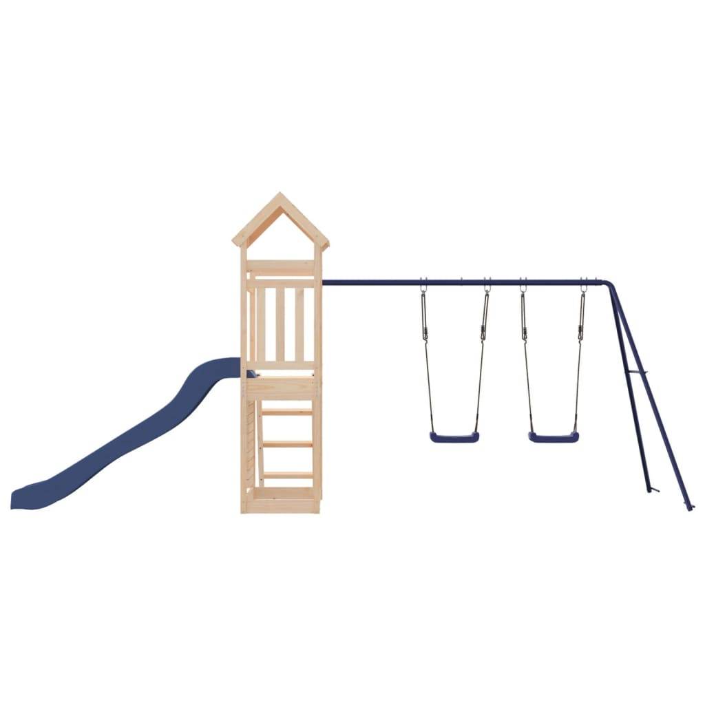Helloshop26 - Aire de jeux d'extérieur balançoires toboggan portiques robuste jeux jardin 505 x 186 x 214 cm bois de pin massif - Image 5