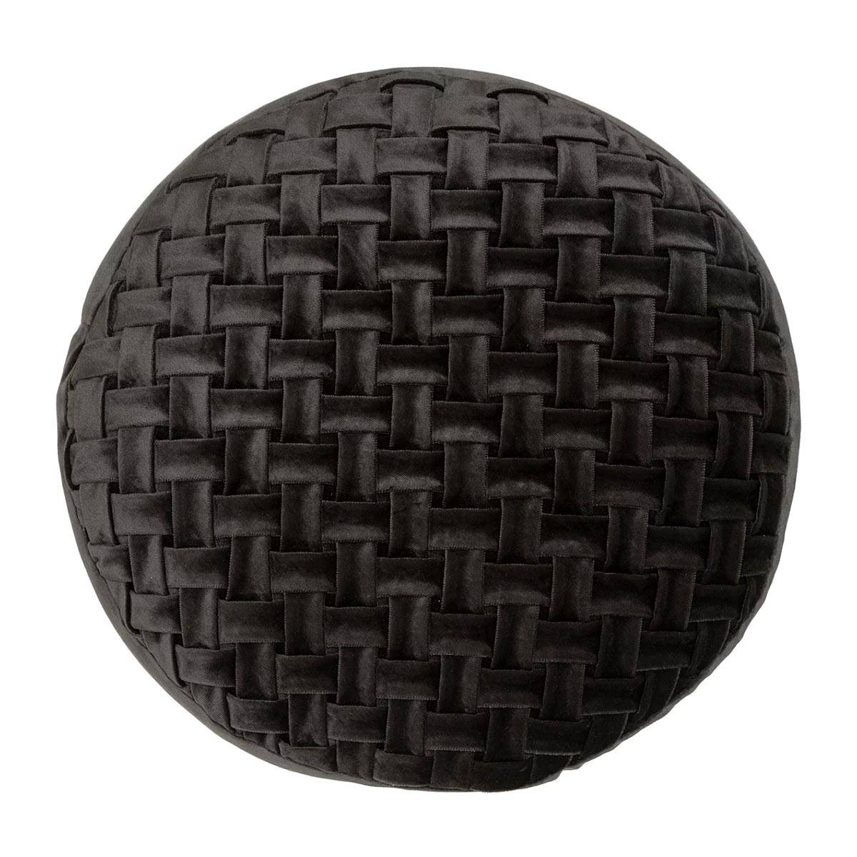 Coussin de Sol Velours Tressé "Suite" 40cm Gris - Image 1