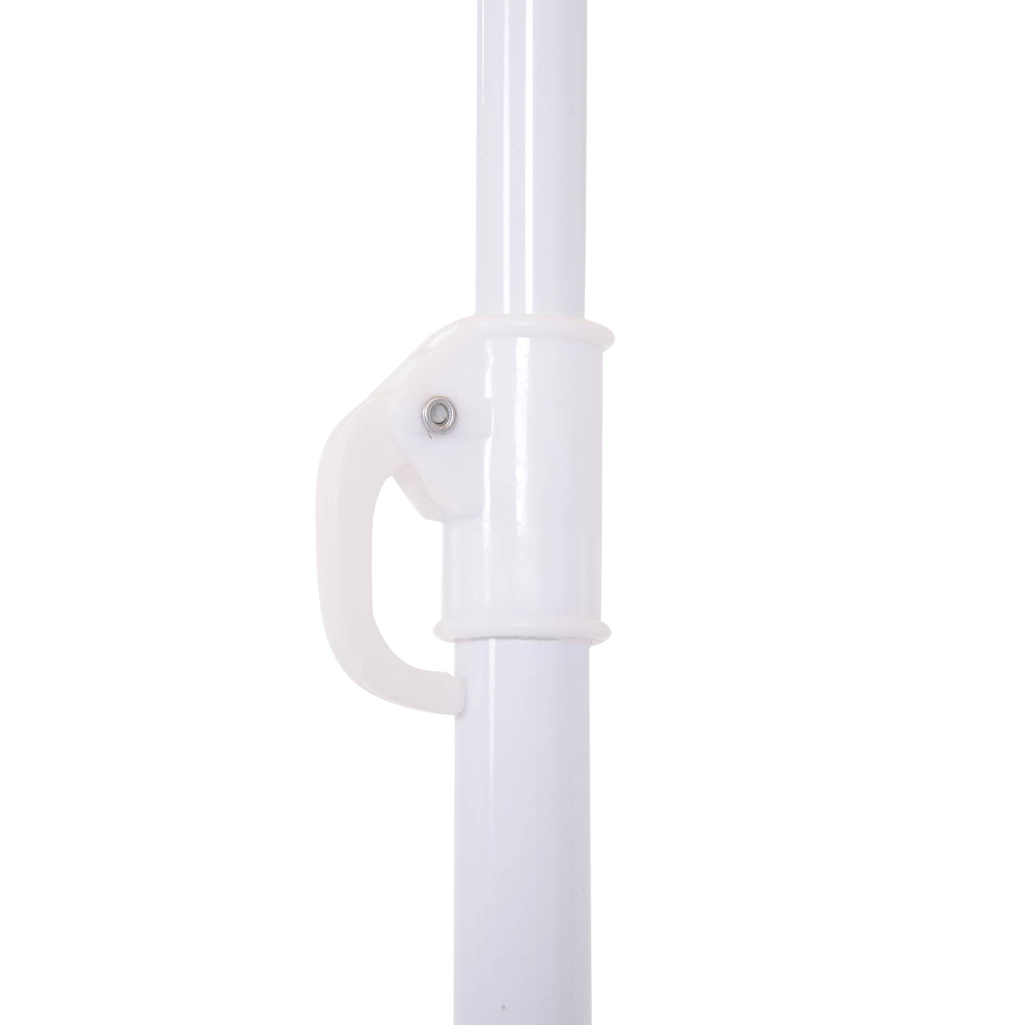 Parasol de plage à 8 baleines avec mât inclinable, polyester et métal, 1,6 x 2 m, beige - Image 10