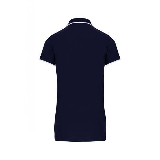 Polo maille piqué femme Kariban 100% coton Bleu Marine / Blanc XS - Image 2