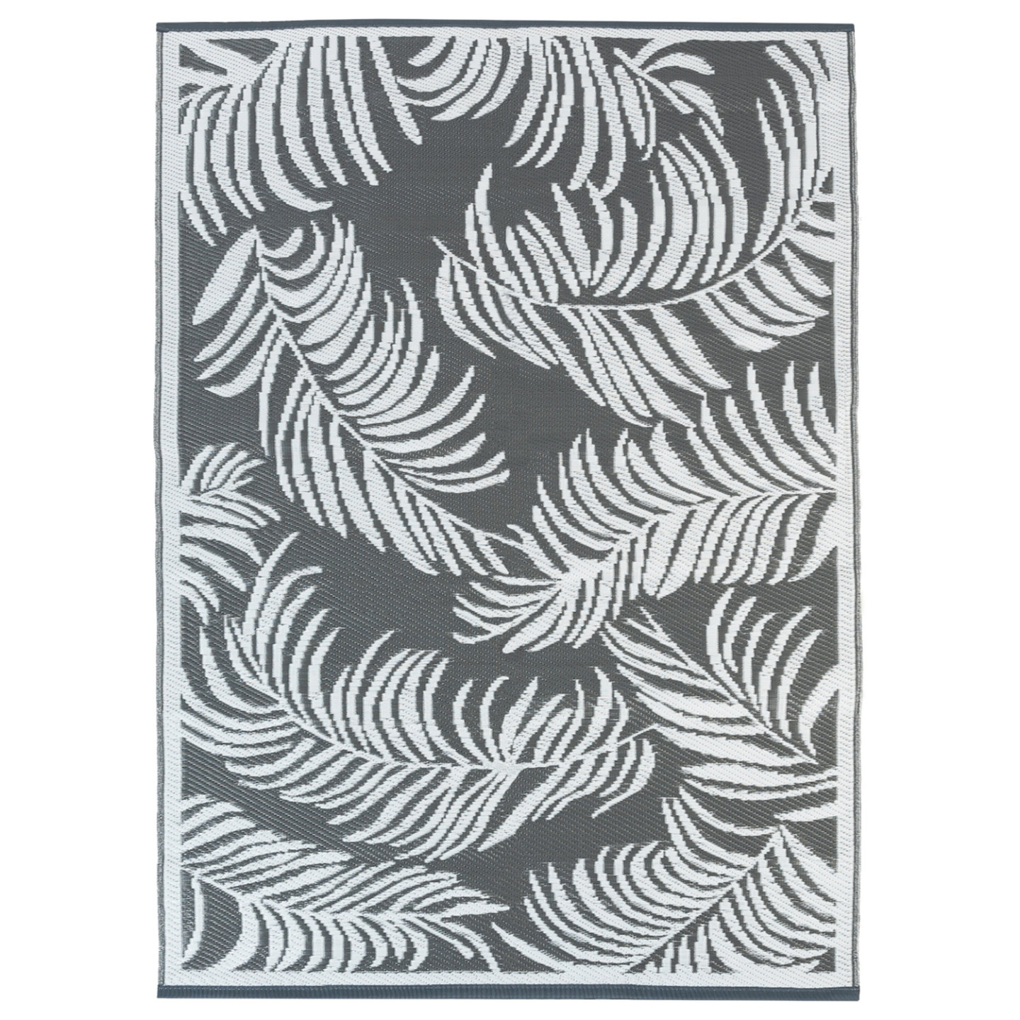 Tapis extérieur COCO tropical gris et blanc 180 x 280 CM - Image 2