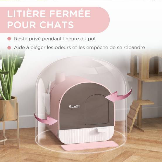 Maison de toilette plastique rose 43 x 44 x 47 cm - PANGIVO - Image 7