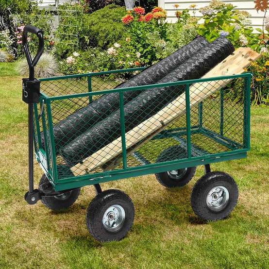 Chariot de Jardin Métal 300 kg – Transport Facile et Robuste - TERRE JARDIN - Image 9
