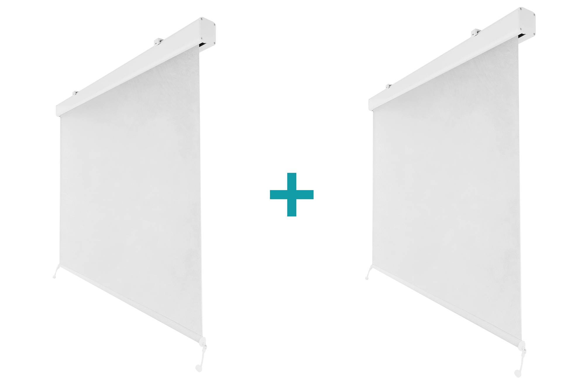 CAZEBOO - Lot de 2 stores pour pergola VADA en aluminium blanc - H.250 x L.135 cm - Image 2