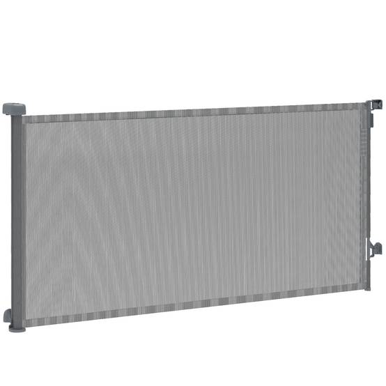 Barrière de sécurité rétractable pour chien, extensible jusqu'à 180 cm de large, pour escaliers et portes, grise - Image 2