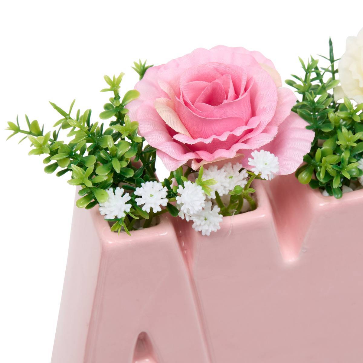 Atmosphera - Composition florale "Amour" Fleur de rose H14cm - Atmosphera Créateur d'intérieur - Image 4
