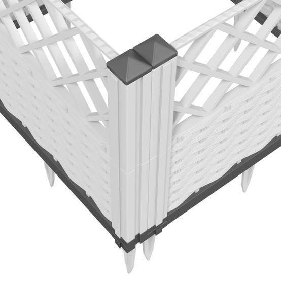 Jardinière rectangulaire modulable PP aspect rotin potager Blanc 123,5cm – ComfortXL Outdoor Living - Image 5