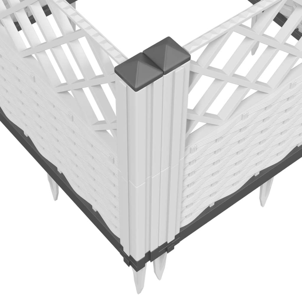 Jardinière rectangulaire modulable PP aspect rotin potager Blanc 123,5cm – ComfortXL Outdoor Living - Image 5