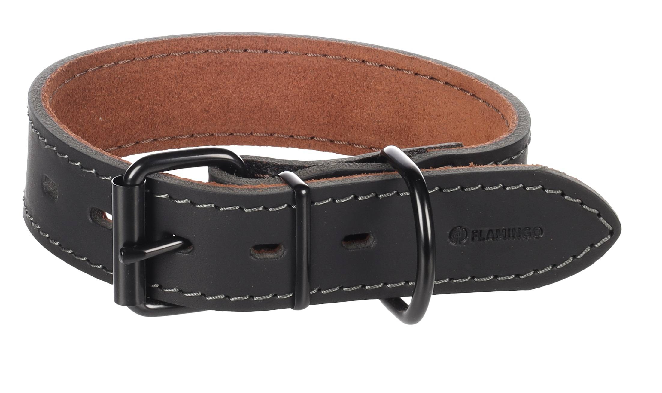 Eden - Collier Chien Montana en cuir noir XXL 53-63cm 40mm - Image 3