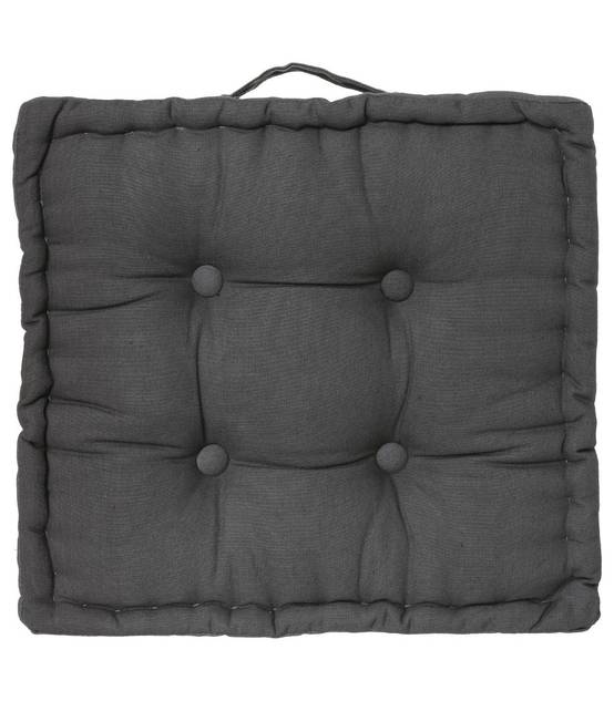 Coussin de Sol en Coton Gris foncé 40 x 40 cm - Image 1