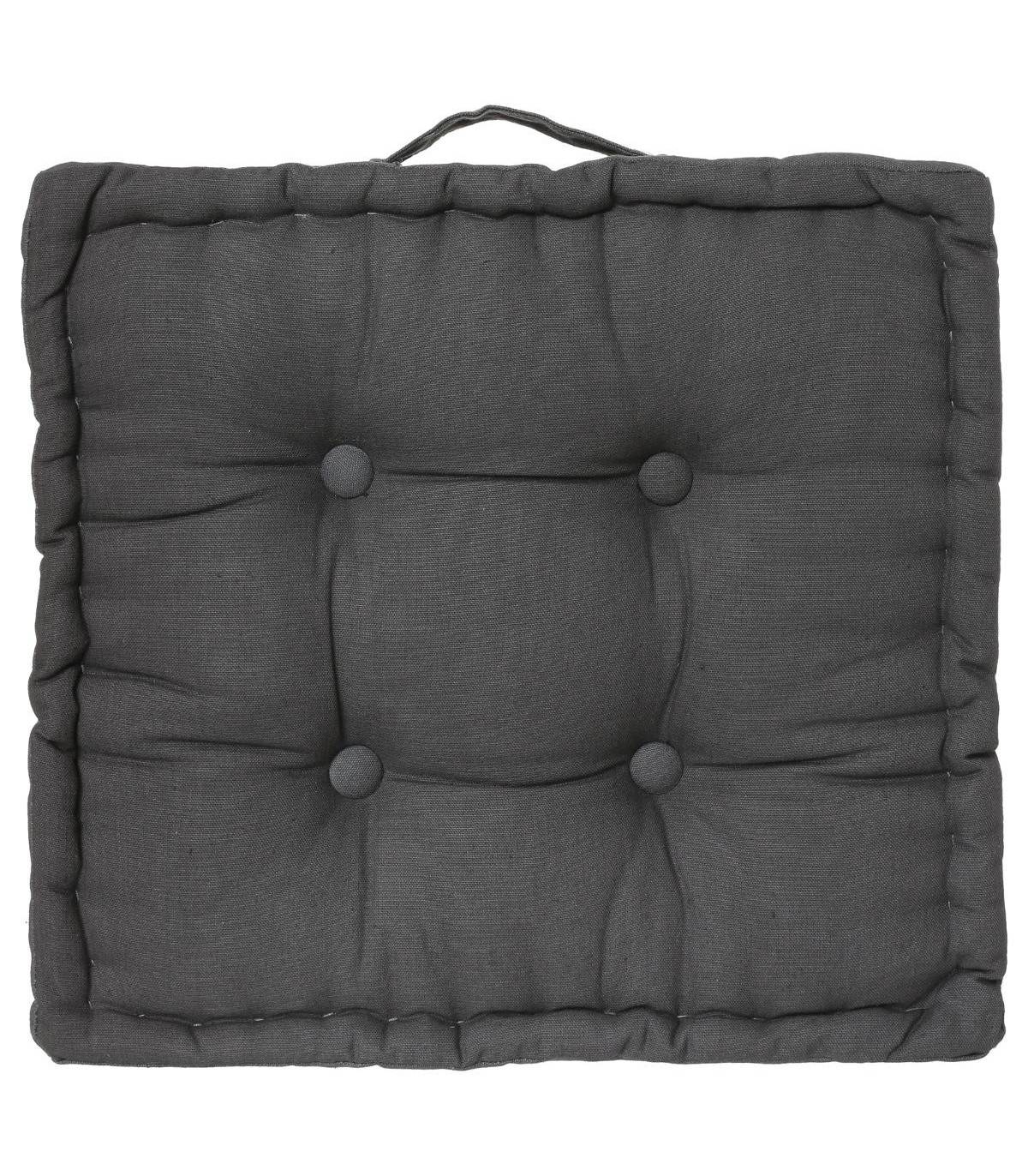 Coussin de Sol  en Coton Gris foncé 40 x 40 cm - Image 1