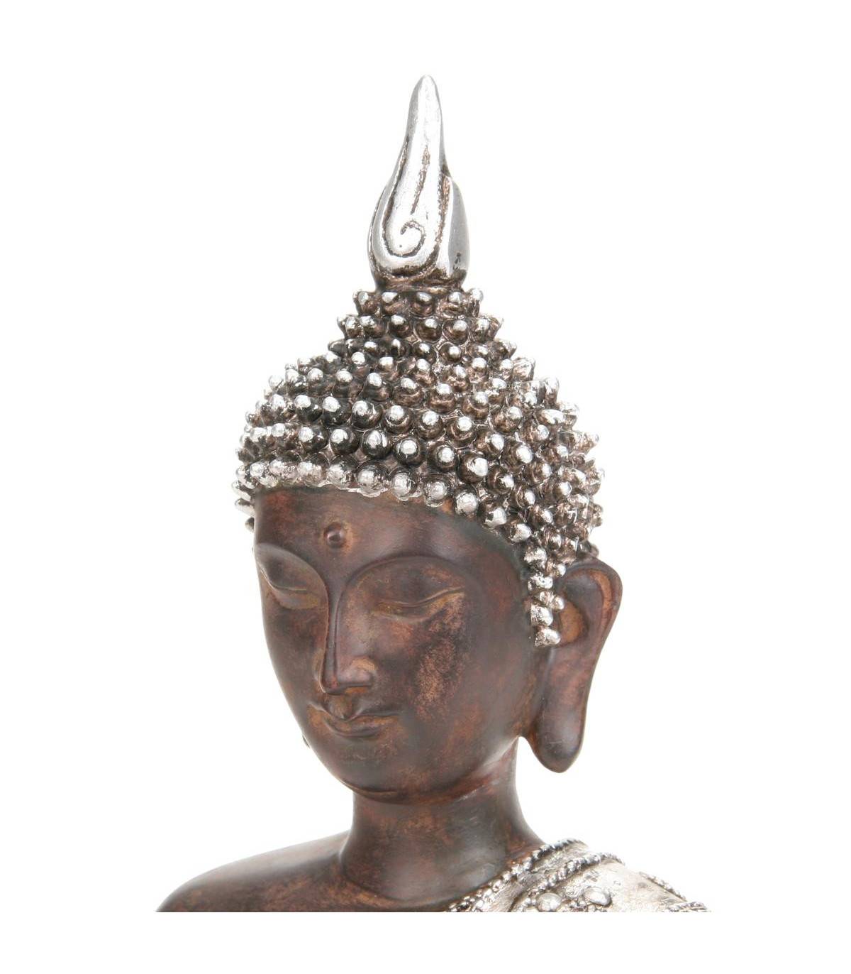 Objet décoratif Bouddha marron et argenté H 29.5 cm - Image 2