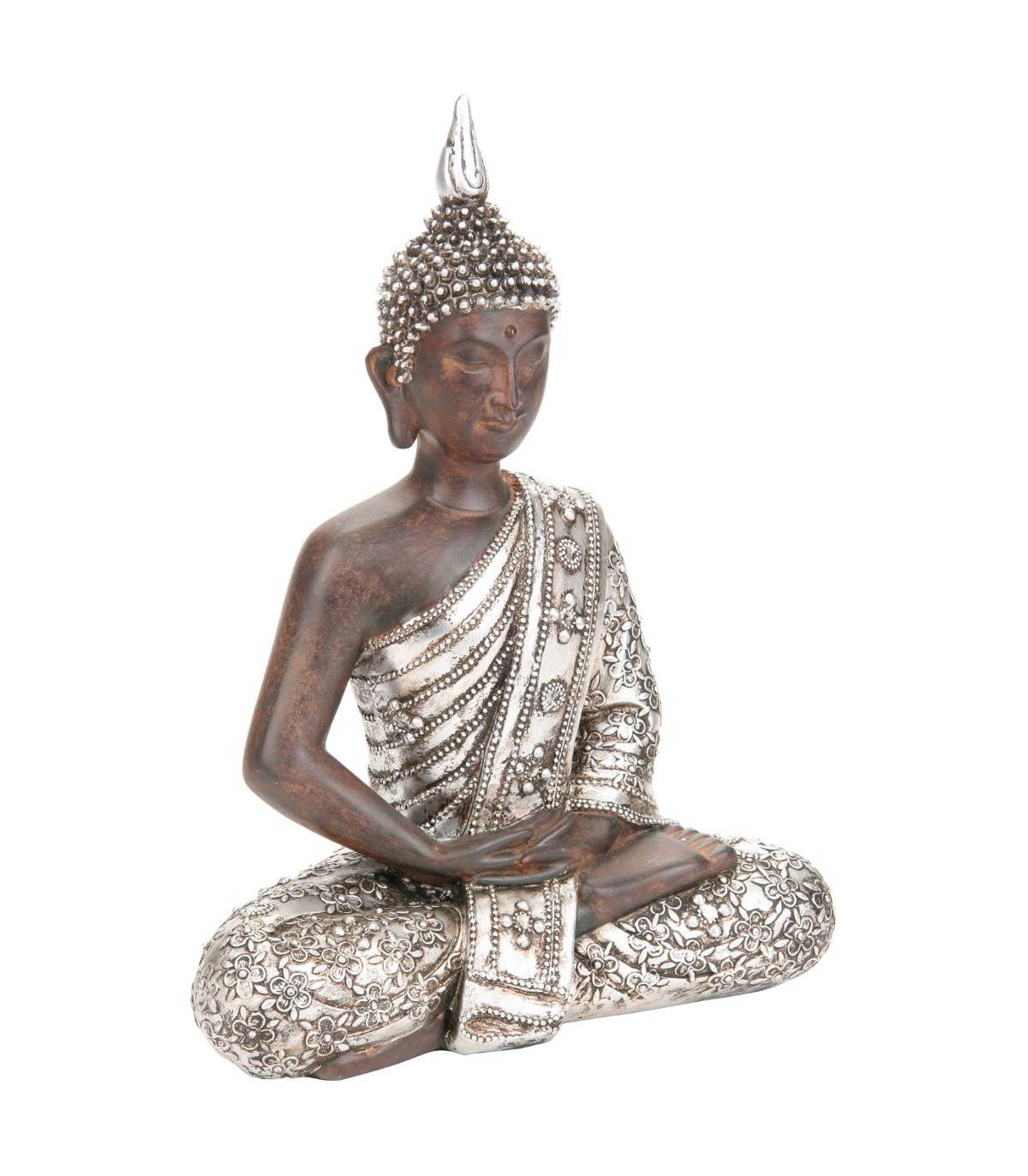 Objet décoratif Bouddha marron et argenté H 29.5 cm - Image 1