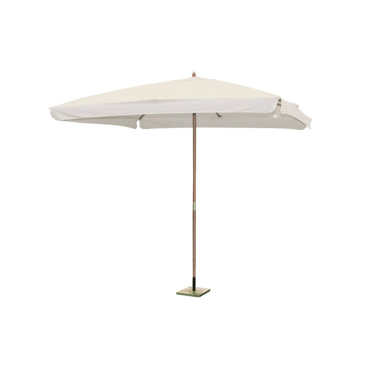 Parasol de jardin 3m x 3m Forme Carrée Blanc Ecru avec bordure de 50 mm Mat bois naturel KZ GARDEN - Image 1