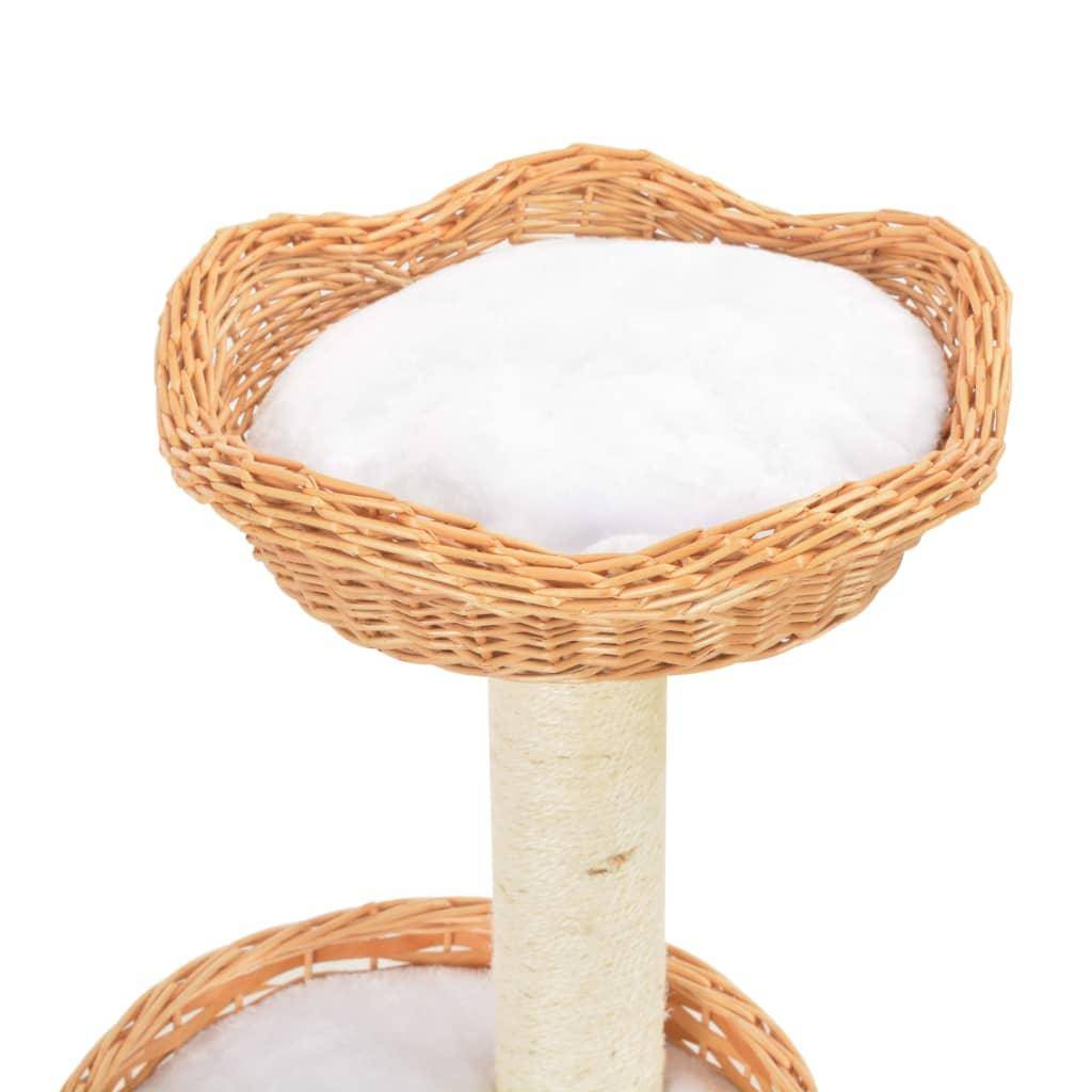 Helloshop26 - Arbre à chat griffoir grattoir niche jouet animaux peluché en sisal naturel bois de saule - Image 4