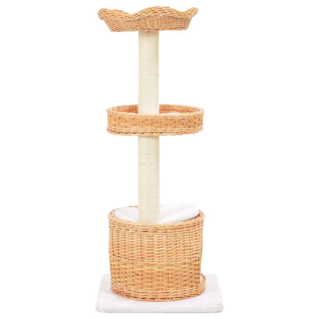 Helloshop26 - Arbre à chat griffoir grattoir niche jouet animaux peluché en sisal naturel bois de saule - Image 3