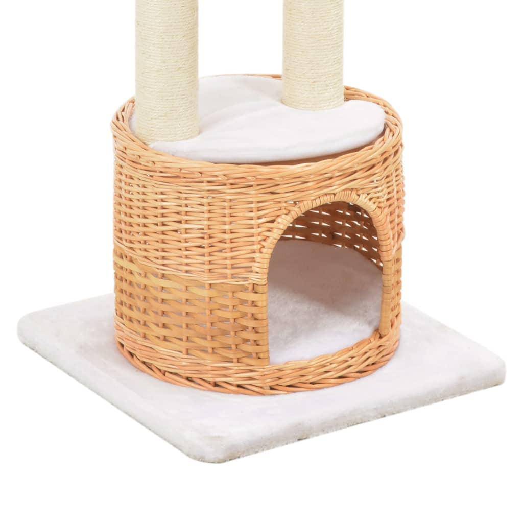 Helloshop26 - Arbre à chat griffoir grattoir niche jouet animaux peluché en sisal naturel bois de saule - Image 5