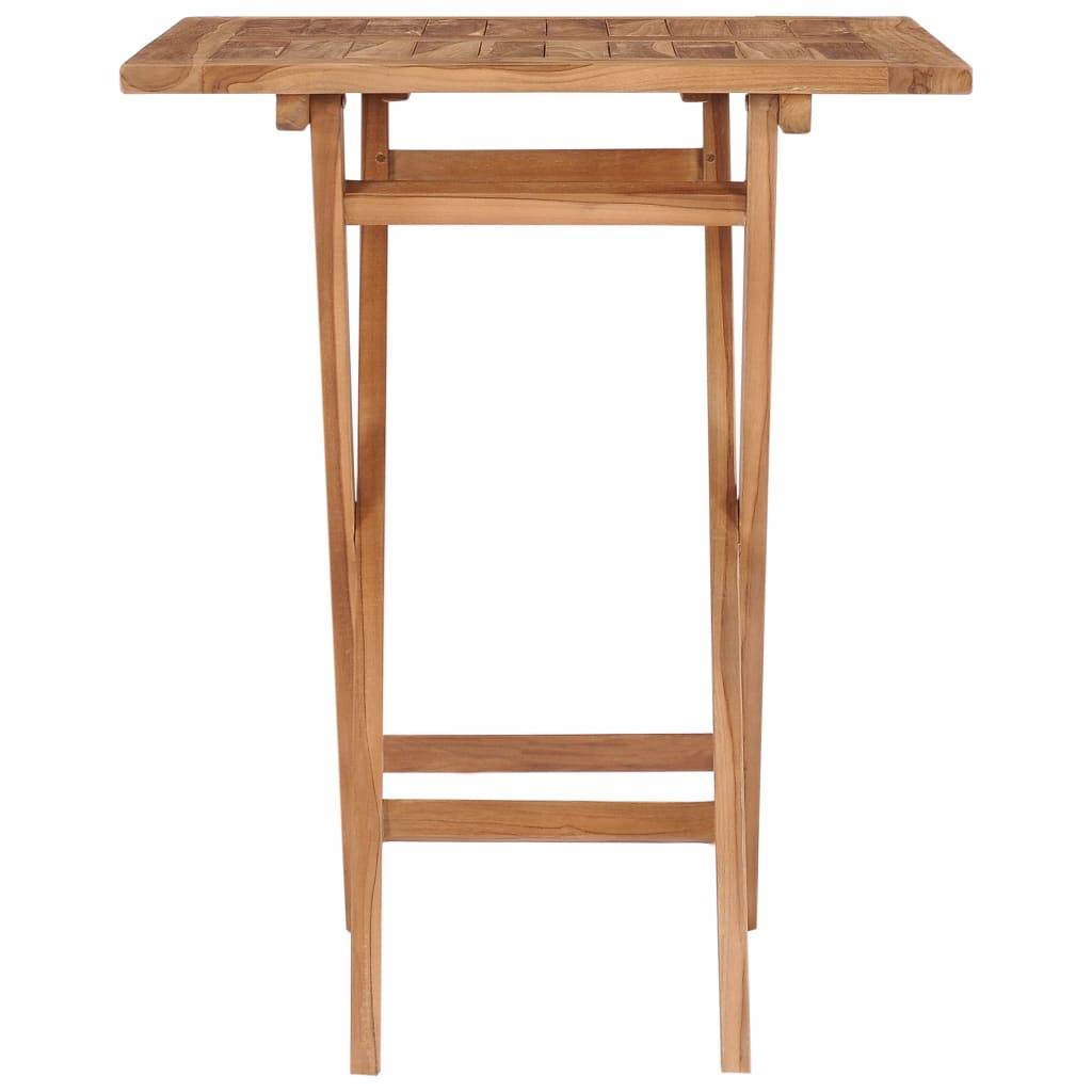 Table de Bistrot Carrée Pliante 60x60 cm en Teck Naturel, Mobilier de Jardin Durable – ComfortXL Outdoor Living - Image 4