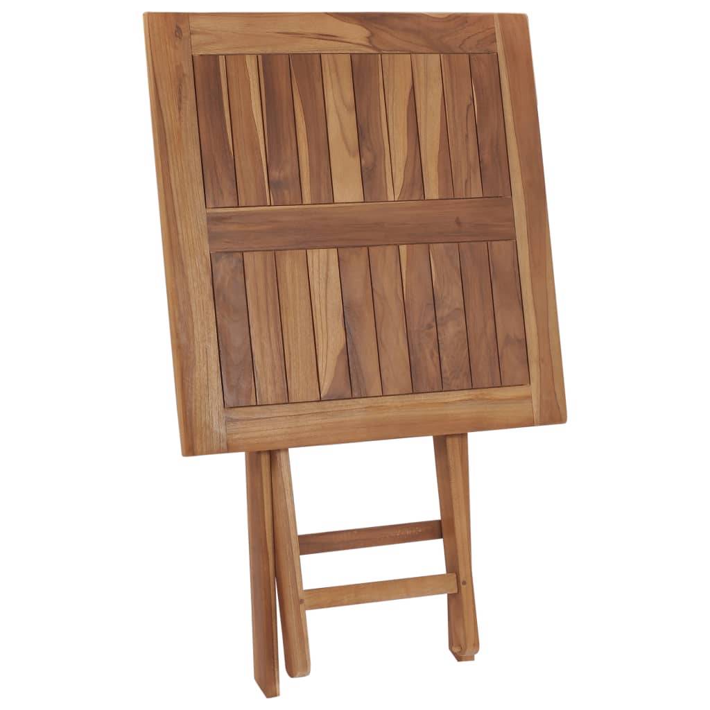 Table de Bistrot Carrée Pliante 60x60 cm en Teck Naturel, Mobilier de Jardin Durable – ComfortXL Outdoor Living - Image 5