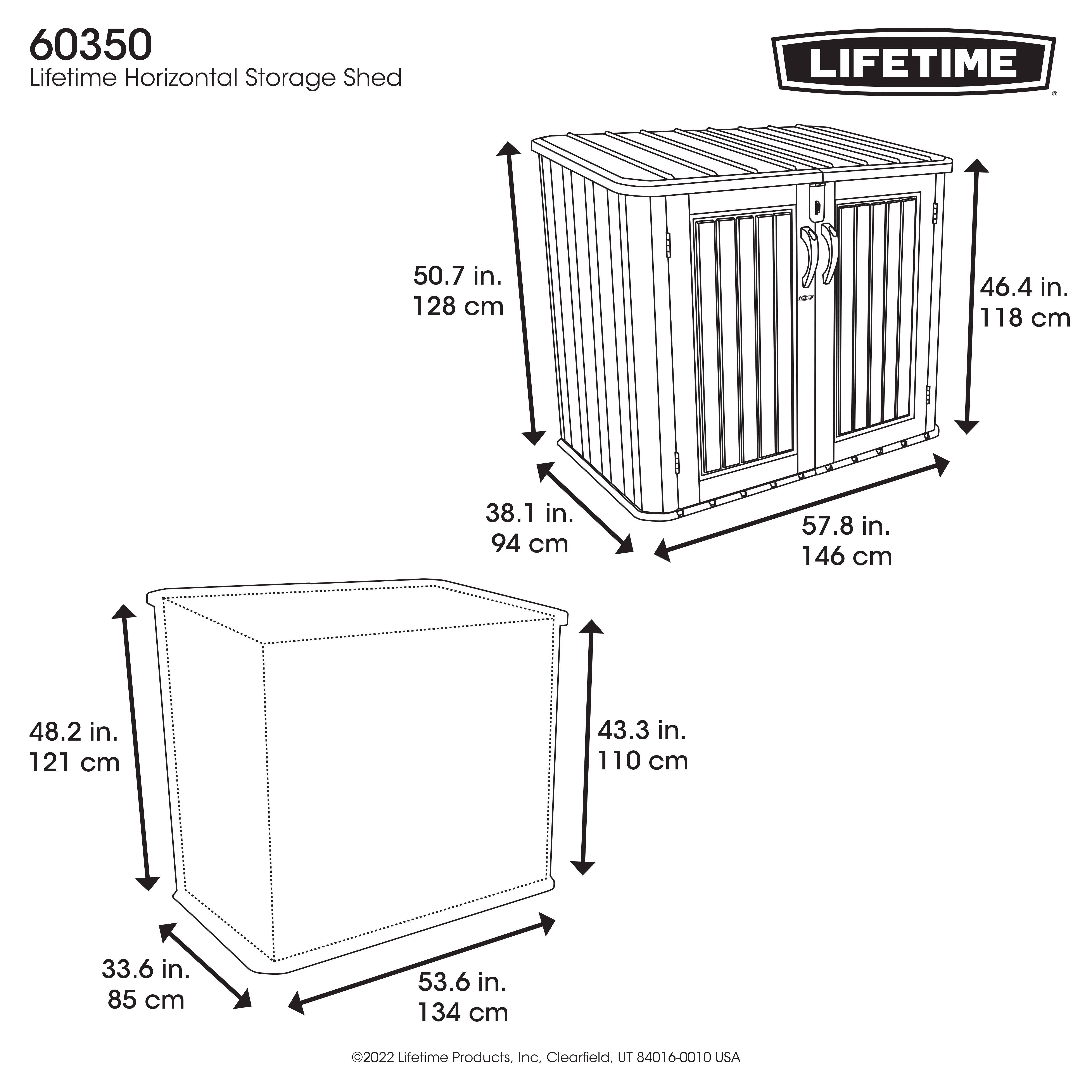 Lifetime - Abri resine horizontal 1300L/1.38m3 verrouillable LIFETIME #60350 - Image 8