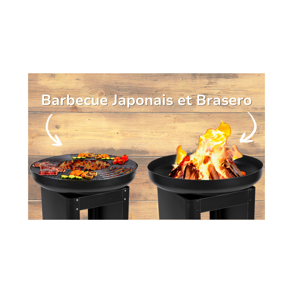 Barbecue à charbon de bois Brasero Teppanyaki Ø 61 x H90 cm BBQ COLLECTION - Image 4
