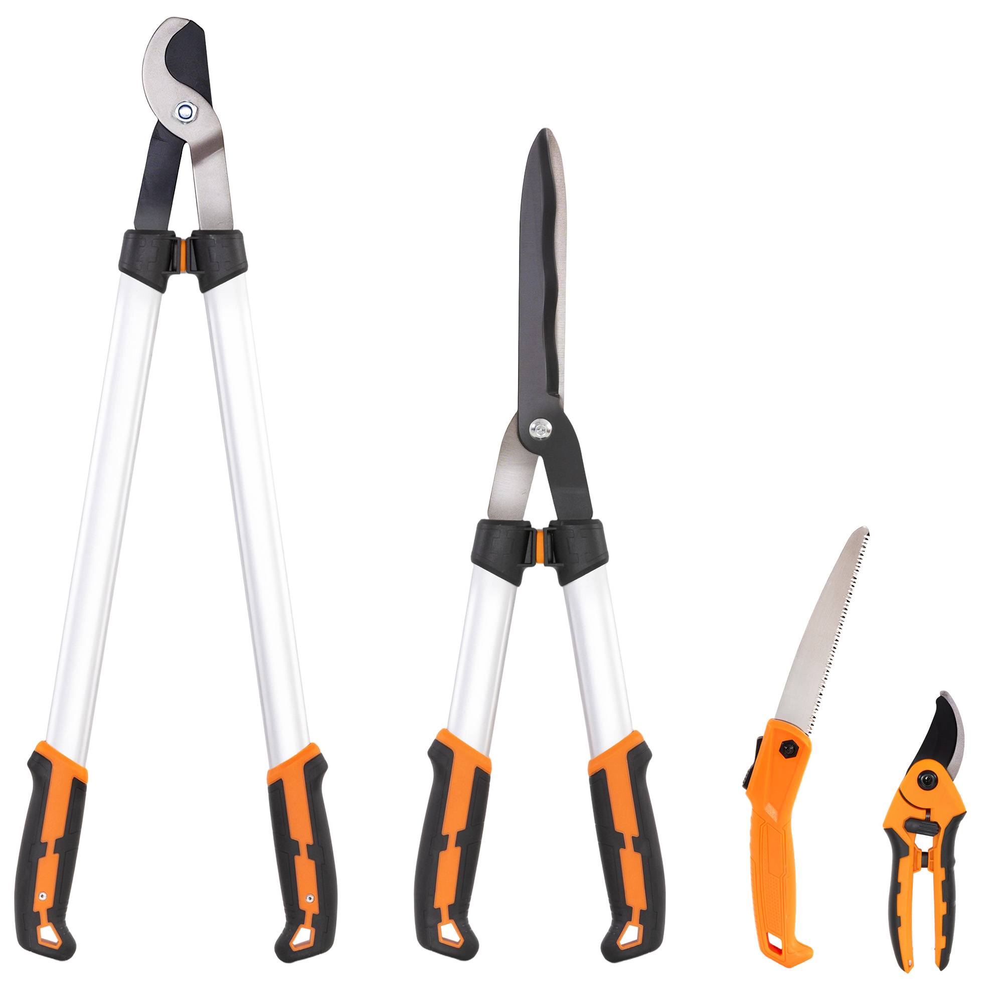 ComfortXL - Kit de jardinage 4 outils en aluminium et acier argenté pour tailler haies et arbustes avec lames anticorrosion - Image 10