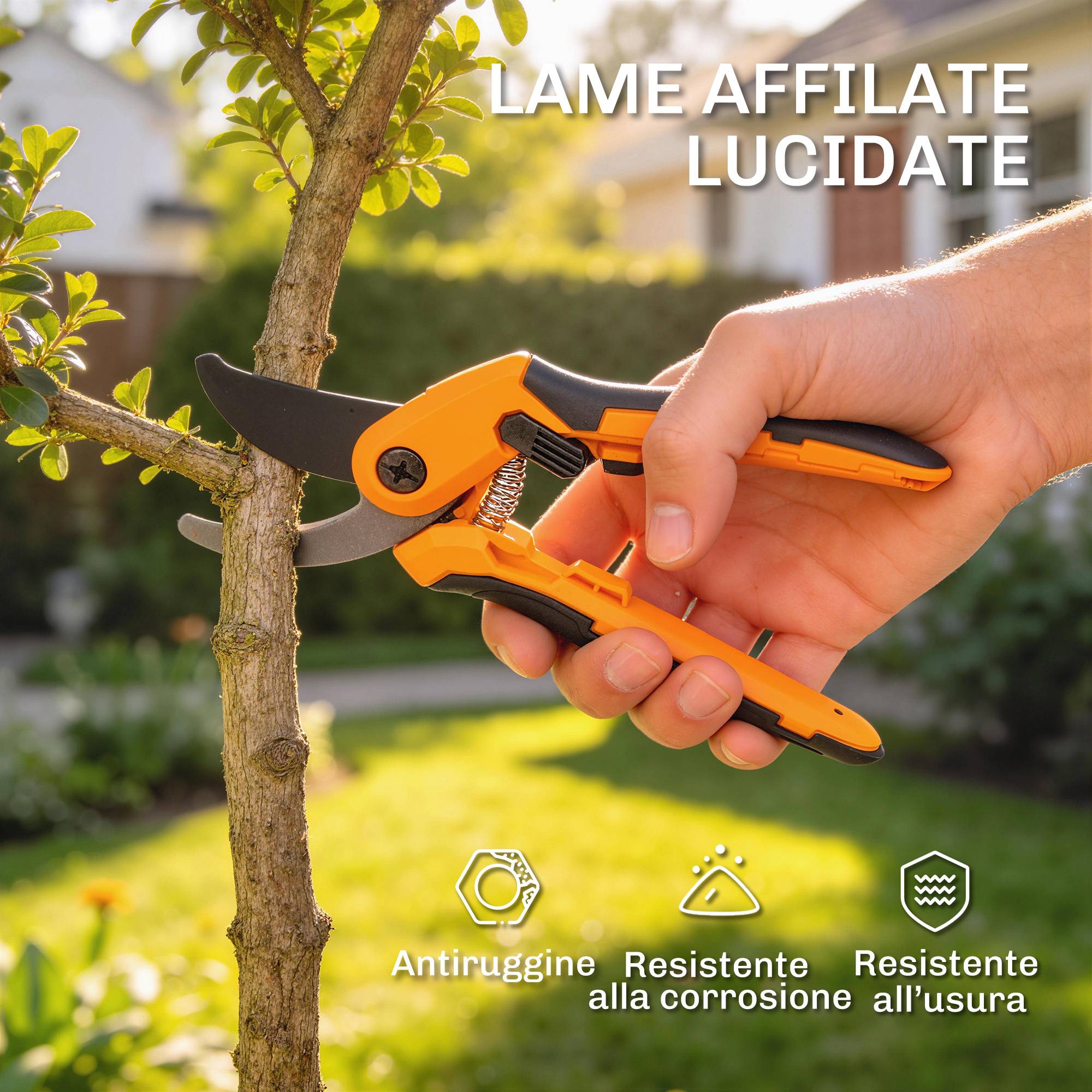 ComfortXL - Kit de jardinage 4 outils en aluminium et acier argenté pour tailler haies et arbustes avec lames anticorrosion - Image 5