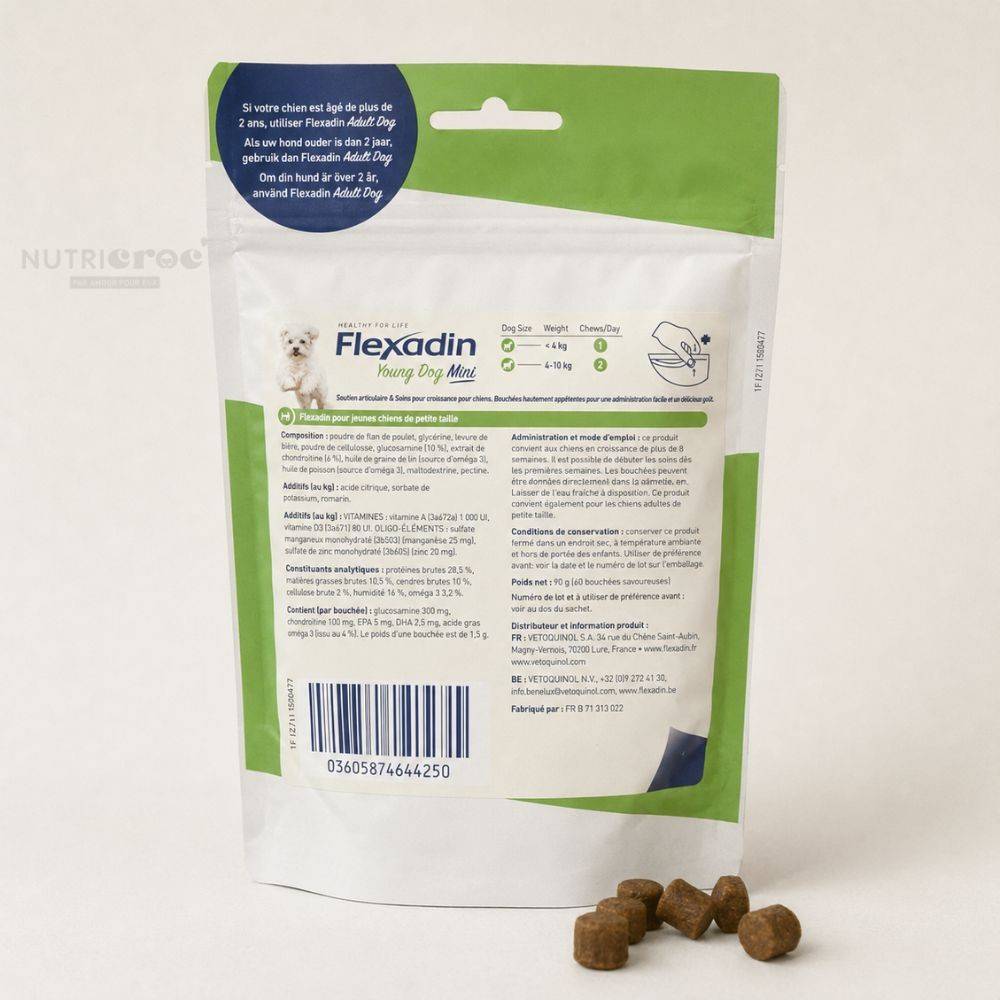Flexadin Young Dog Mini 60 Comprimés à Mâcher pour Chiot 60 bouchées - Image 2