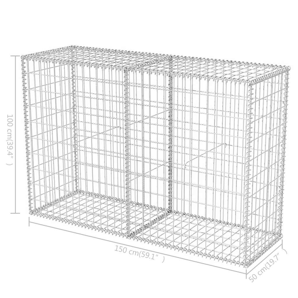 PANGIVO - Panier de gabion Acier galvanisé Argenté 150 x 50 x 100 cm - PANGIVO - Image 7