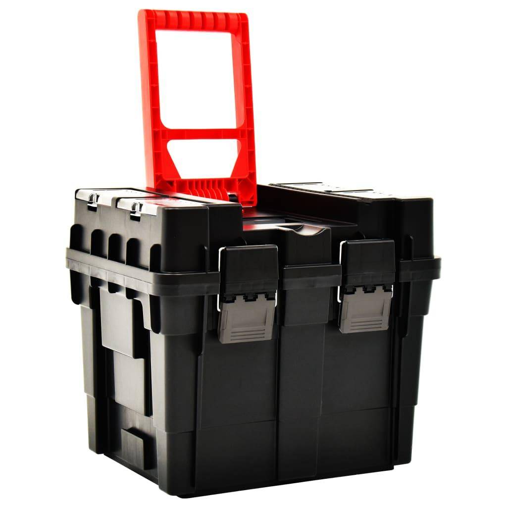 Helloshop26 - Valise à outils avec poignée 46 x 36 x 41 cm noir et rouge - Image 4