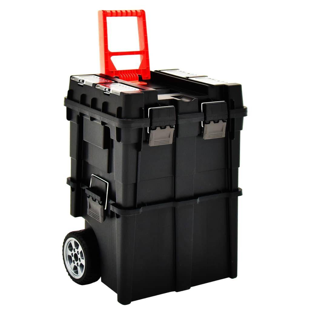 Helloshop26 - Valise à outils avec poignée 46 x 36 x 41 cm noir et rouge - Image 1
