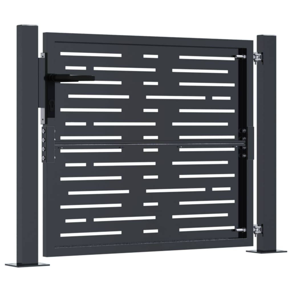 Maison Chic - Portail de jardin - Portail d'extérieur - Clôture de jardin anthracite 105x80cm acier conception de carré - Image 5