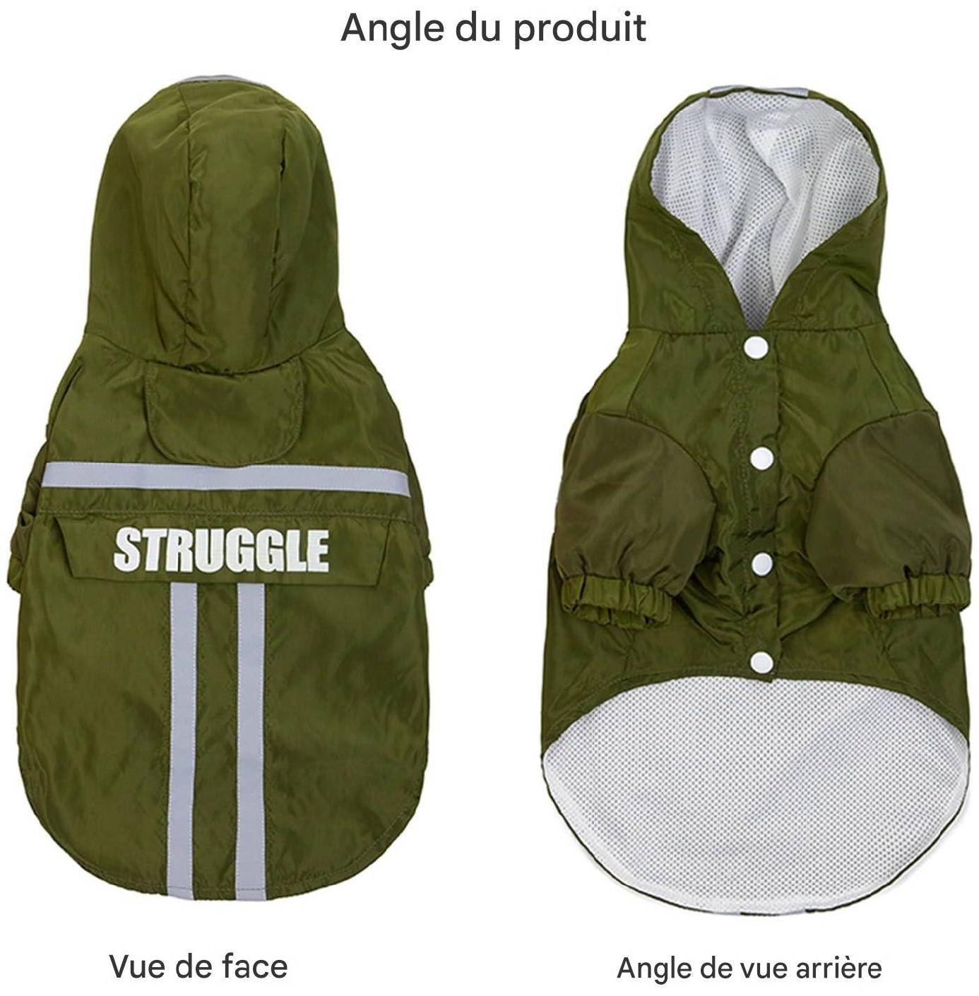 Manteau de pluie visible pour chien jaune fluo taille M sécurité - Lytech - Image 5