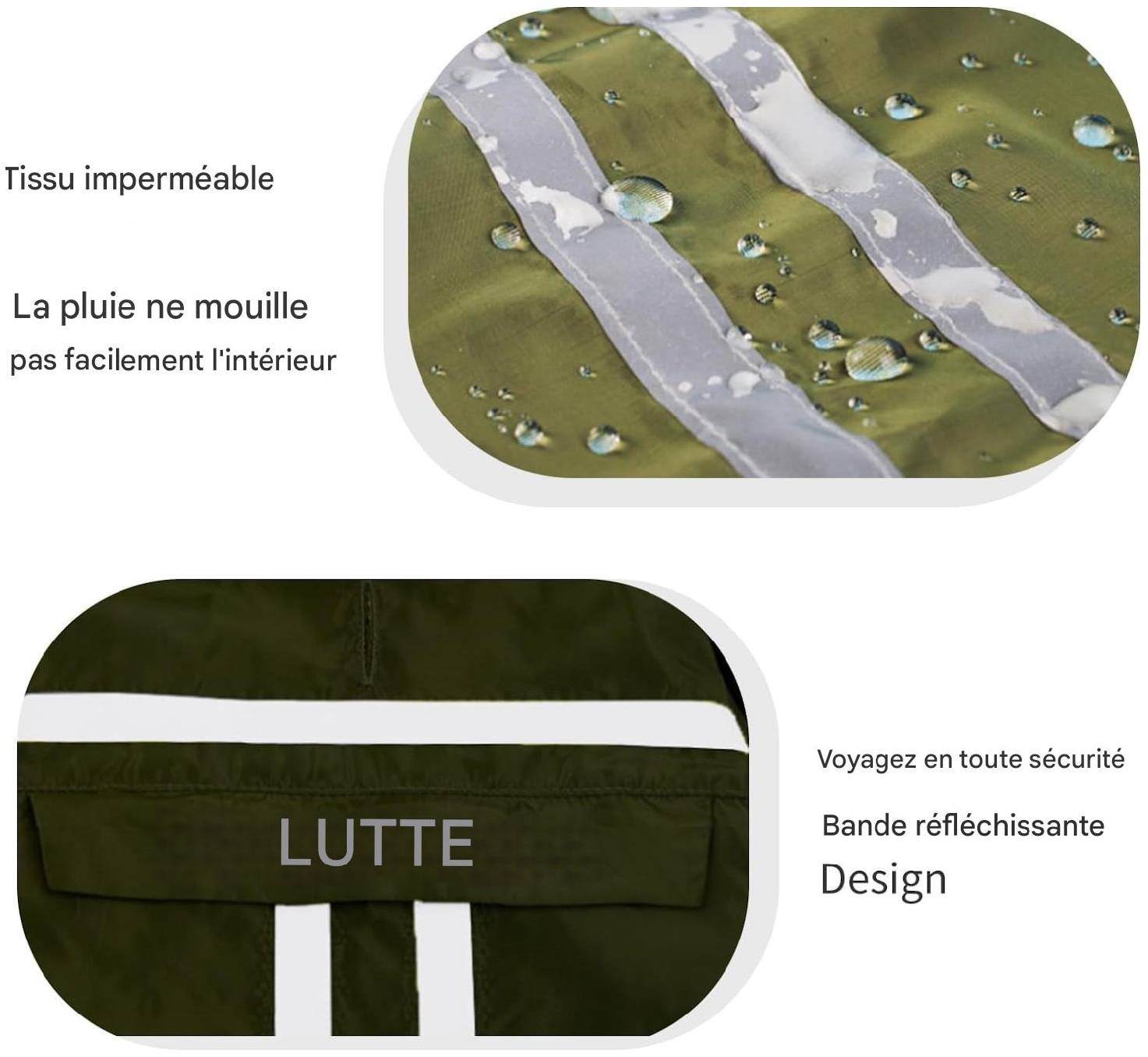 Manteau de pluie visible pour chien jaune fluo taille M sécurité - Lytech - Image 7